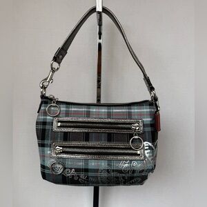 Coach Poppy Tartan Plaid Canvas Bag